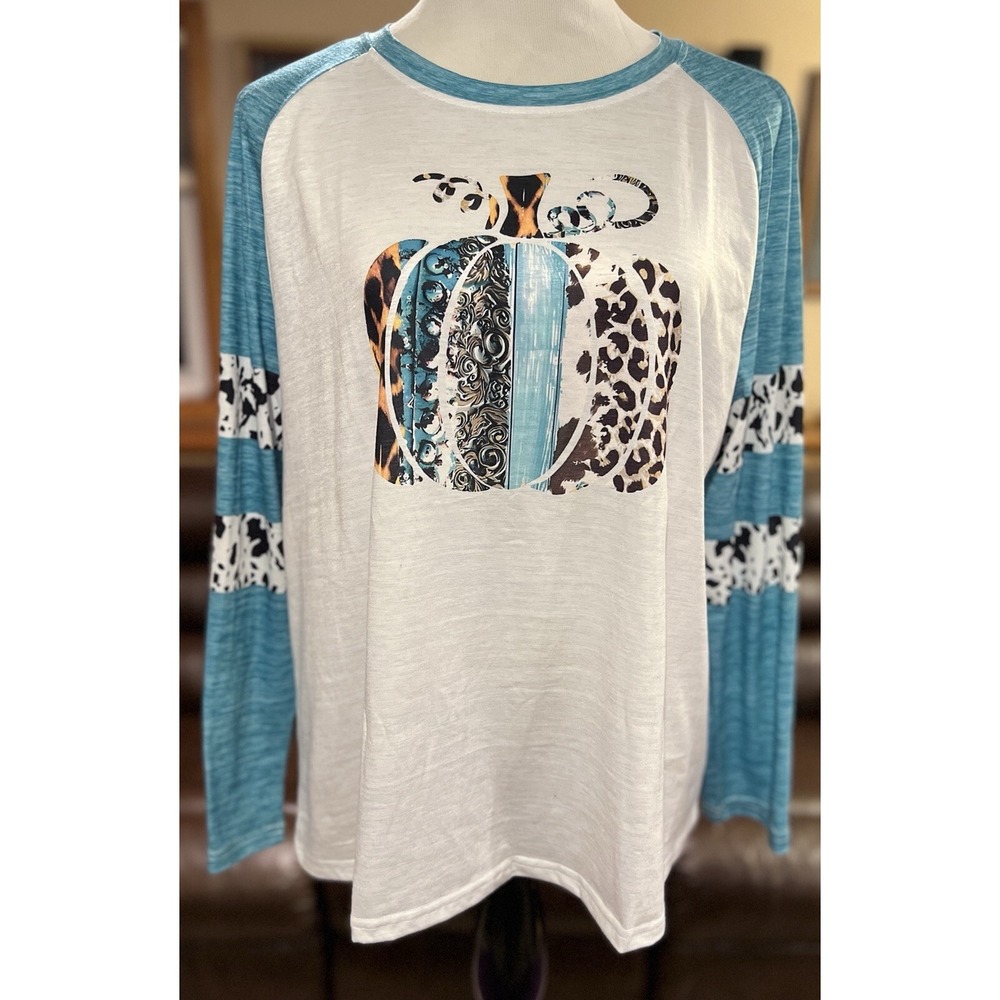 Women's Sz 2XL‎ T-Shirt Fall Pumpkin Fashion